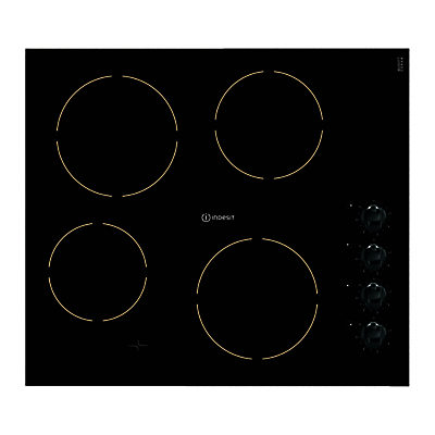 Indesit VRM640MC Ceramic Hob, Black Glass